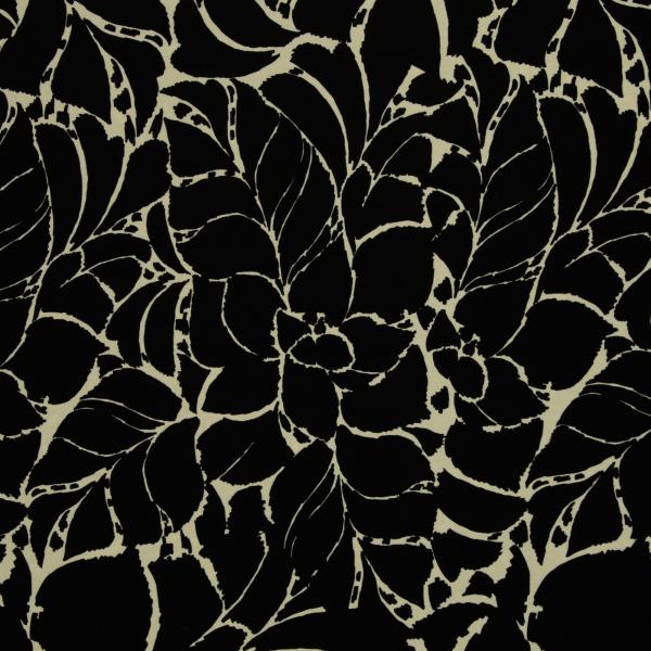 Viskosejersey Sizilien Schwarz mit Beigen Print von Swafing